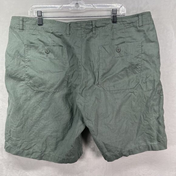 Trenery Linen Shorts Mens 40 Green Chino Lightweight Outdoor Coastal Beachy - Picture 10 of 10